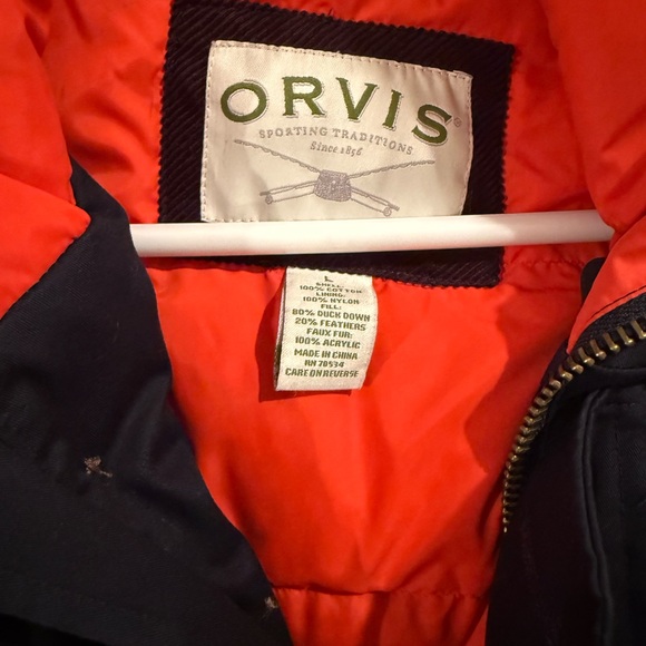 Orvis Navy Jacket with Red Lining - Picture 2 of 5
